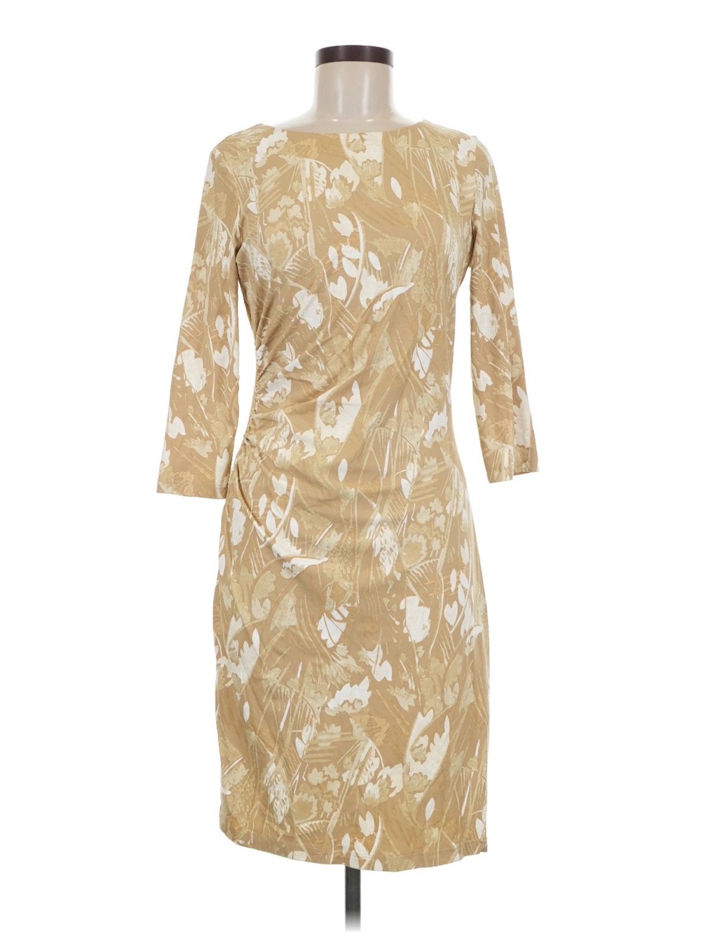 Women’s Tan and White Floral Dress